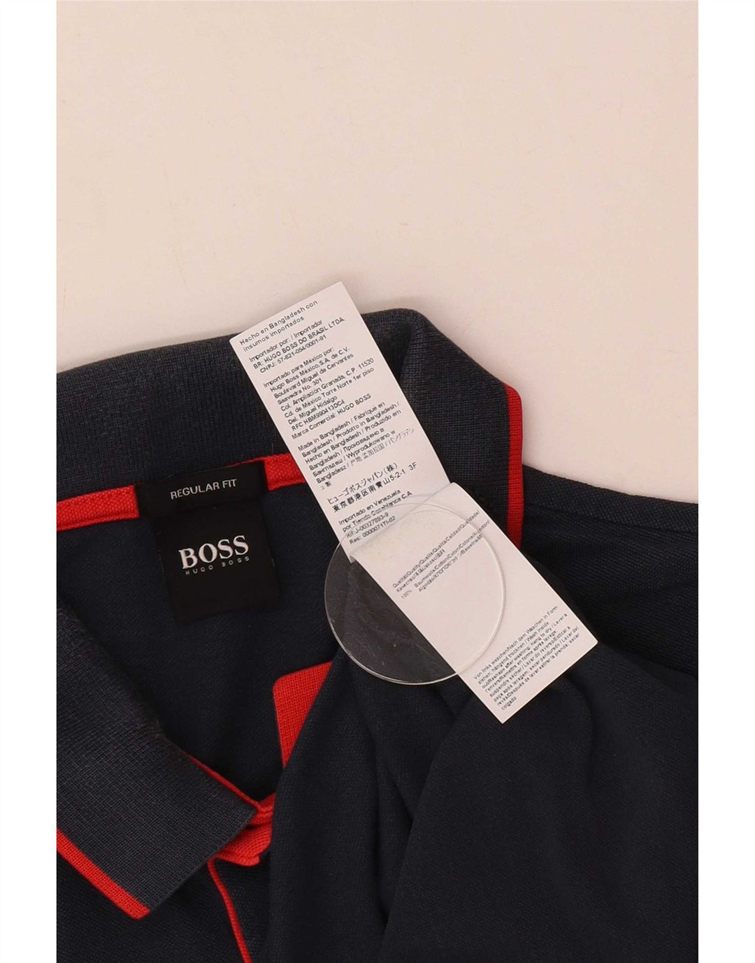 Ανδρικό μπλουζάκι πόλο Hugo Boss με κανονική εφαρμογή, βαμβακερό μεσαίο ναυτικό