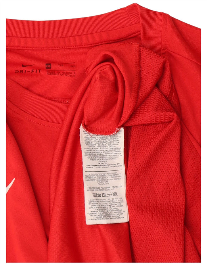 Ανδρικό T-shirt Nike Dri Fit Top 2XL κόκκινο πολυεστέρα