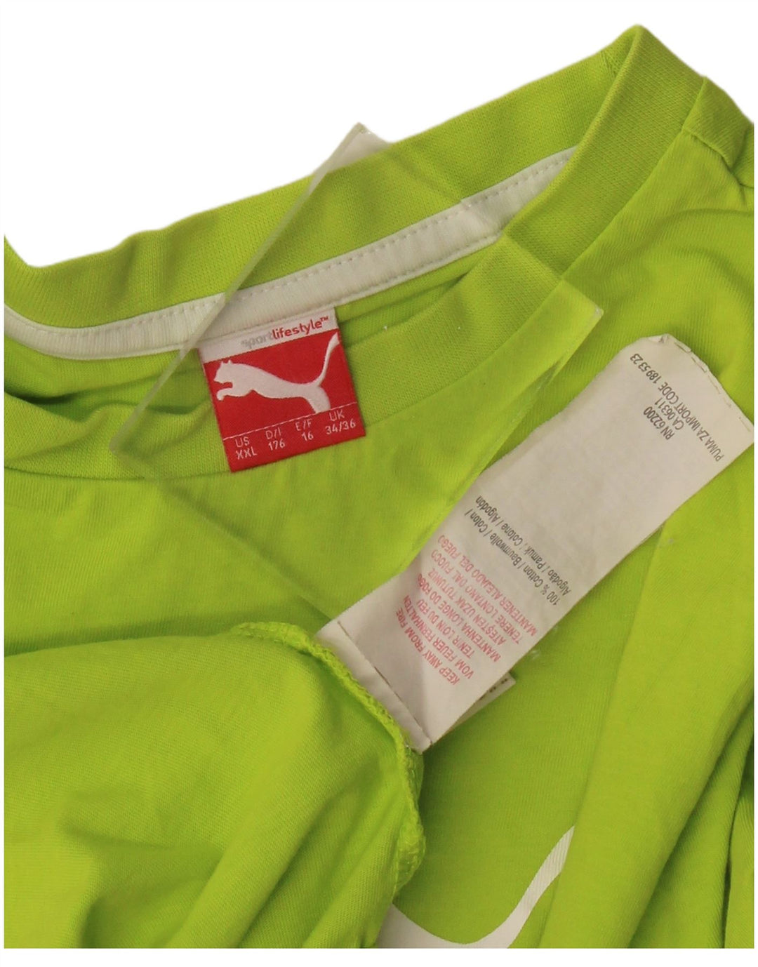 Γραφικό T-Shirt PUMA Girls Top 15-16 ετών Πράσινο βαμβακερό