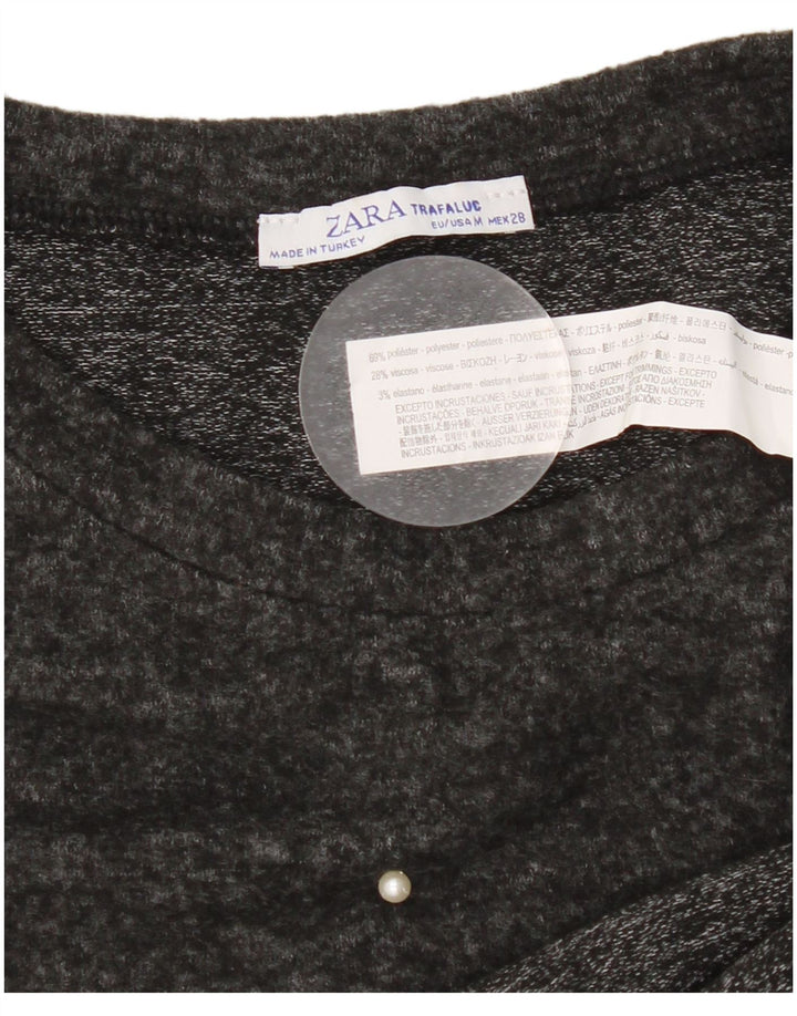 Γυναικείο μπλουζάκι Zara Loose Fit Top 14 μεσαίου γκρι πολυεστέρα