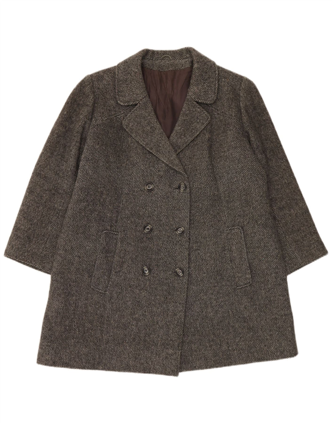 Vintage γυναικείο διπλό παλτό UK 16 Large Grey Wool