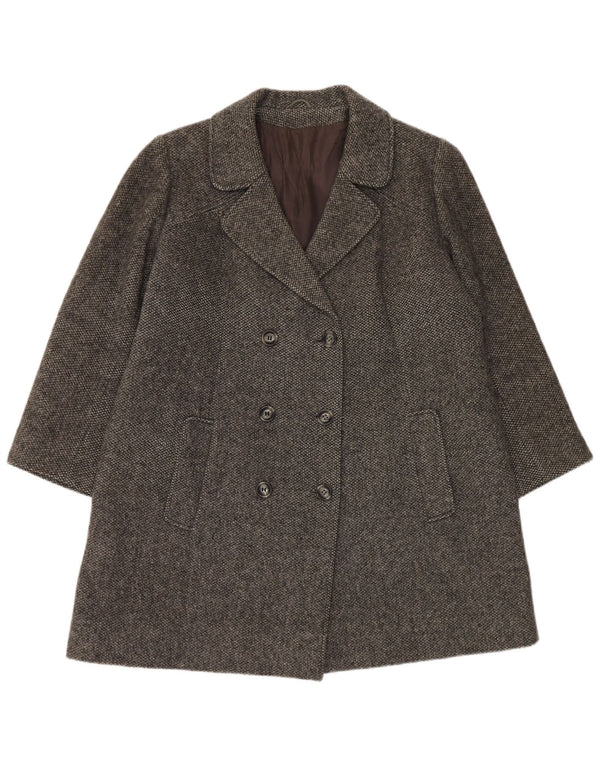 Vintage γυναικείο διπλό παλτό UK 16 Large Grey Wool