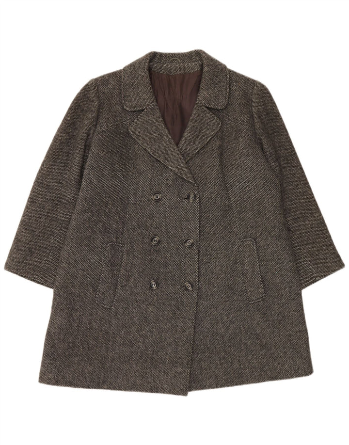 Vintage γυναικείο διπλό παλτό UK 16 Large Grey Wool