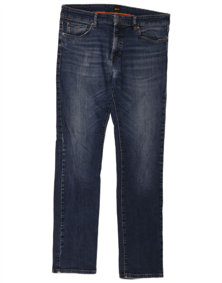 Ανδρικό τζιν Hugo Boss Slim W34 L34 Navy Blue Cotton