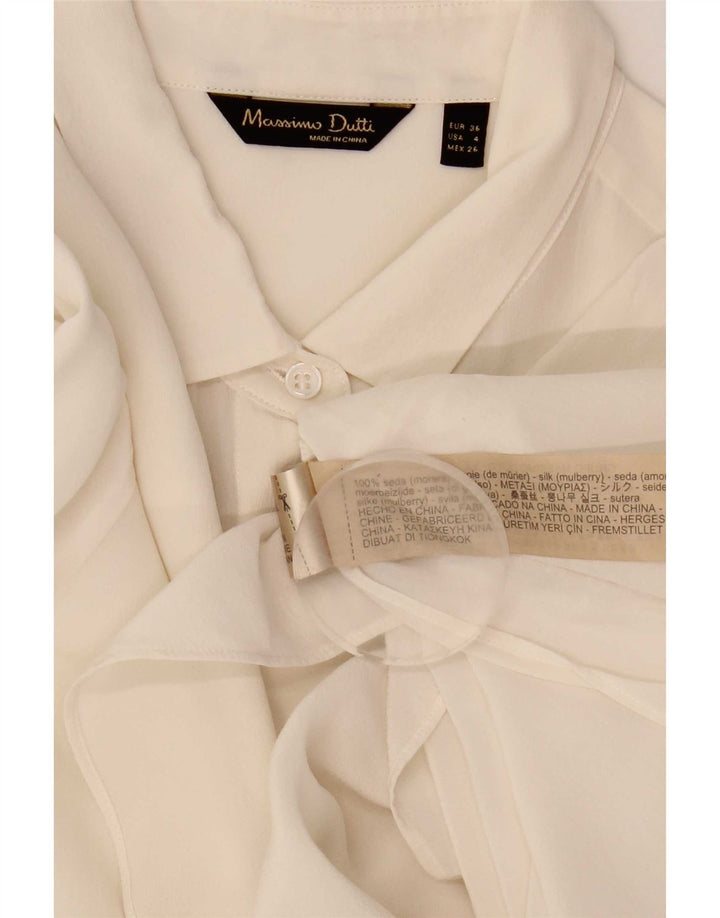 Massimo Dutti Γυναικείο Πουκάμισο Μπλούζα EU 36 XS Λευκό Μεταξωτό