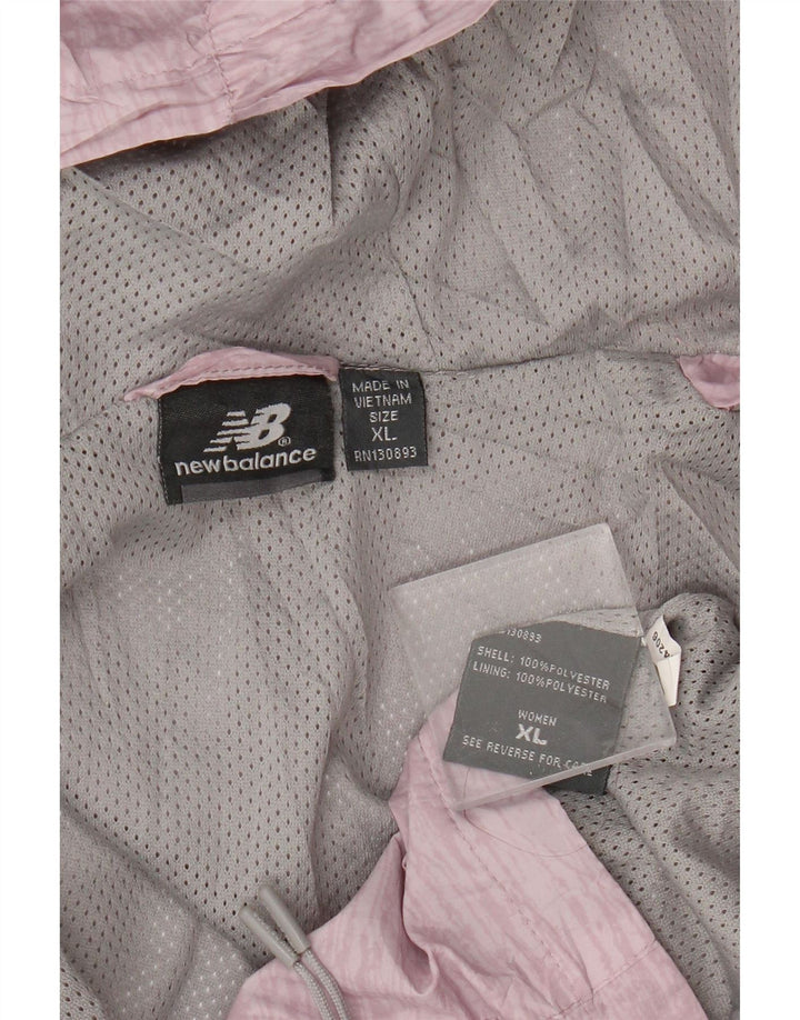 New Balance Γυναικείο μπουφάν βροχής με κουκούλα UK 18 XL Ροζ Πολυεστέρας