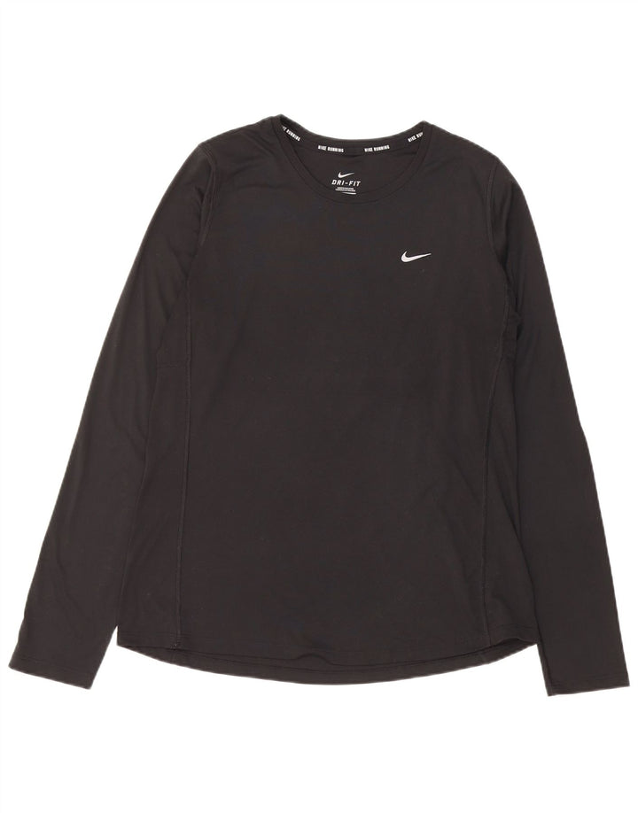 Nike γυναικείο μπλουζάκι Dri Fit Μακρυμάνικο UK 14 Large Μαύρο