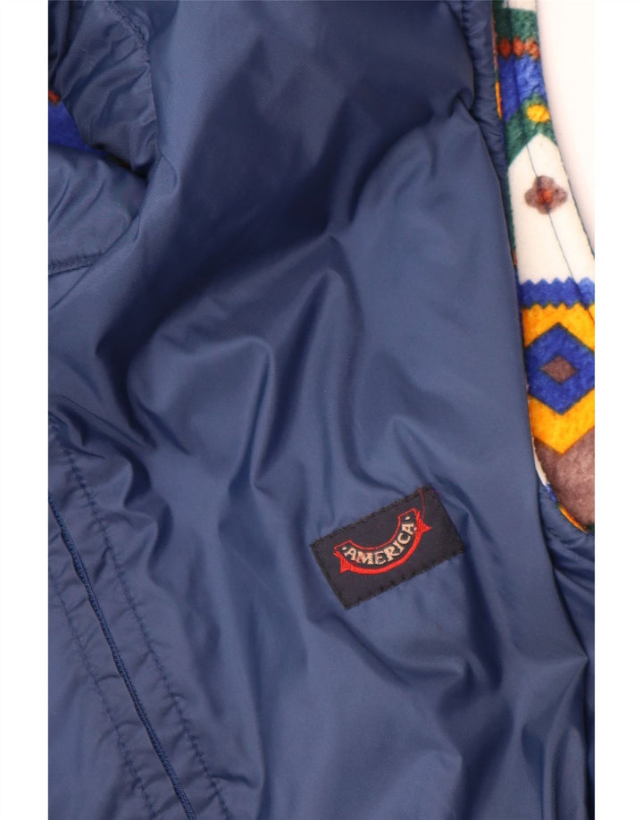 VINTAGE Ανδρικά Reversible Gilet UK 38 Medium Navy Blue Polyamide