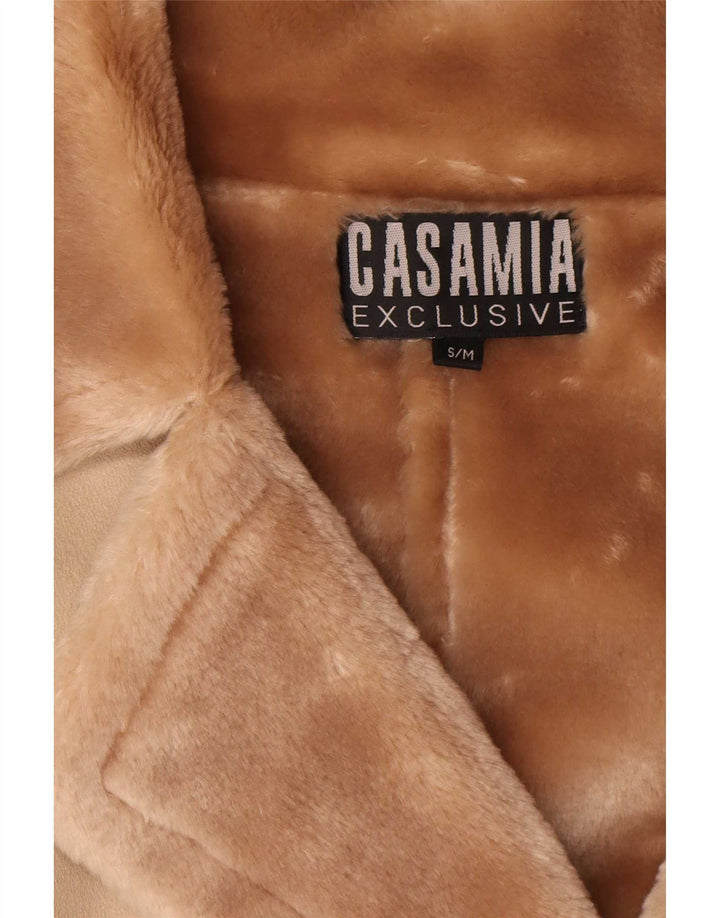 Casamia Γυναικείο παλτό Sherpa UK 10 Small Beige Polyester