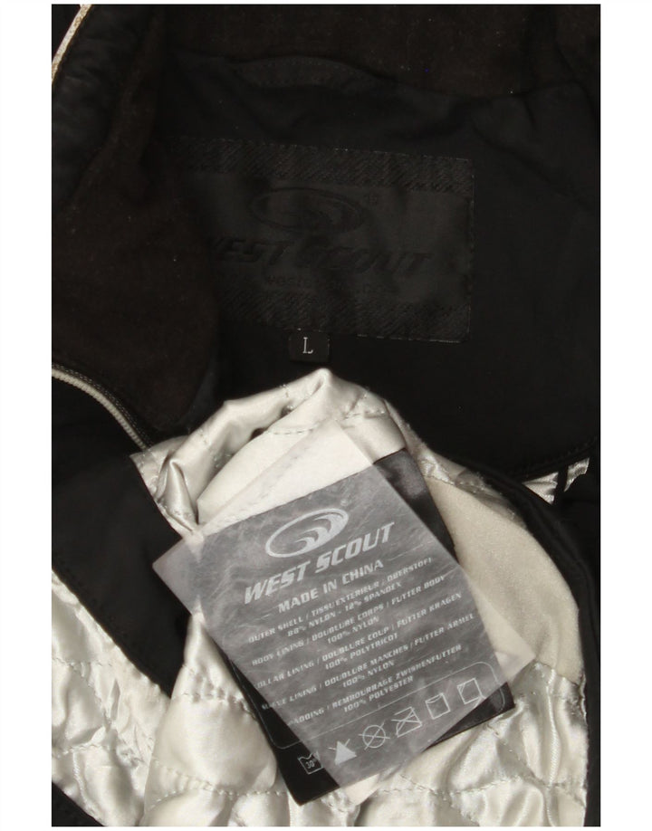 WEST SCOUT Γυναικείο μπουφάν με κουκούλα αντιανεμικό UK 14 μεγάλο μαύρο νάιλον