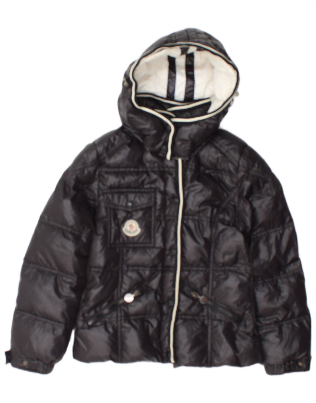 Moncler Girls Hooded Jacket 9-10 Years Navy Blue Polyamide