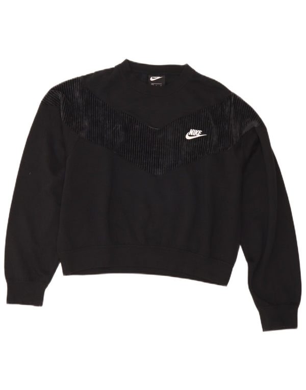 Γυναικείο φούτερ Nike Crop Oversized Jumper UK 10 Small μαύρο βαμβακερό