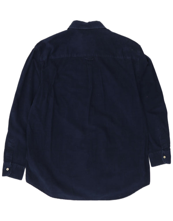 Carrera Mens Corduroy Shirt XL Navy Blue Cotton