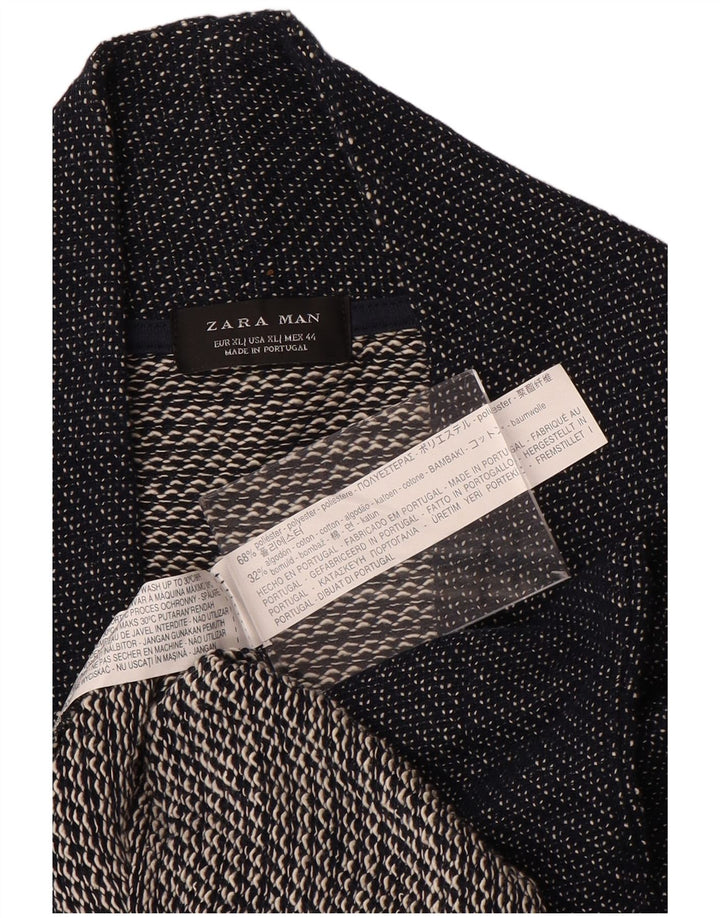 Ανδρικό πουλόβερ Zara Ζακέτα XL Navy Blue Polyester