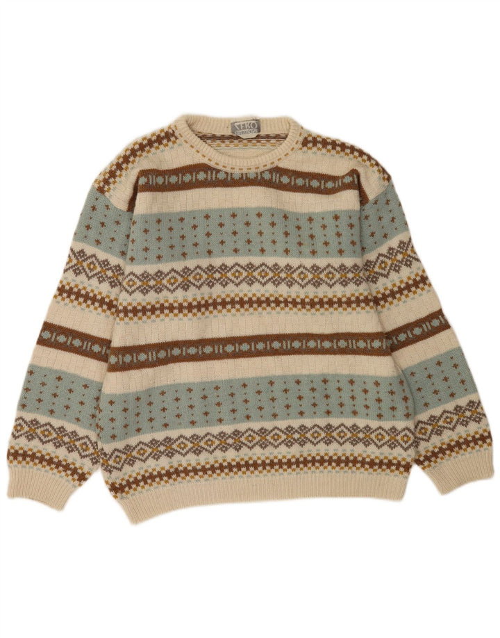 Πουλόβερ Zero Mens Crew Neck Jumper XL Πολύχρωμο Fair Isle Acrylic