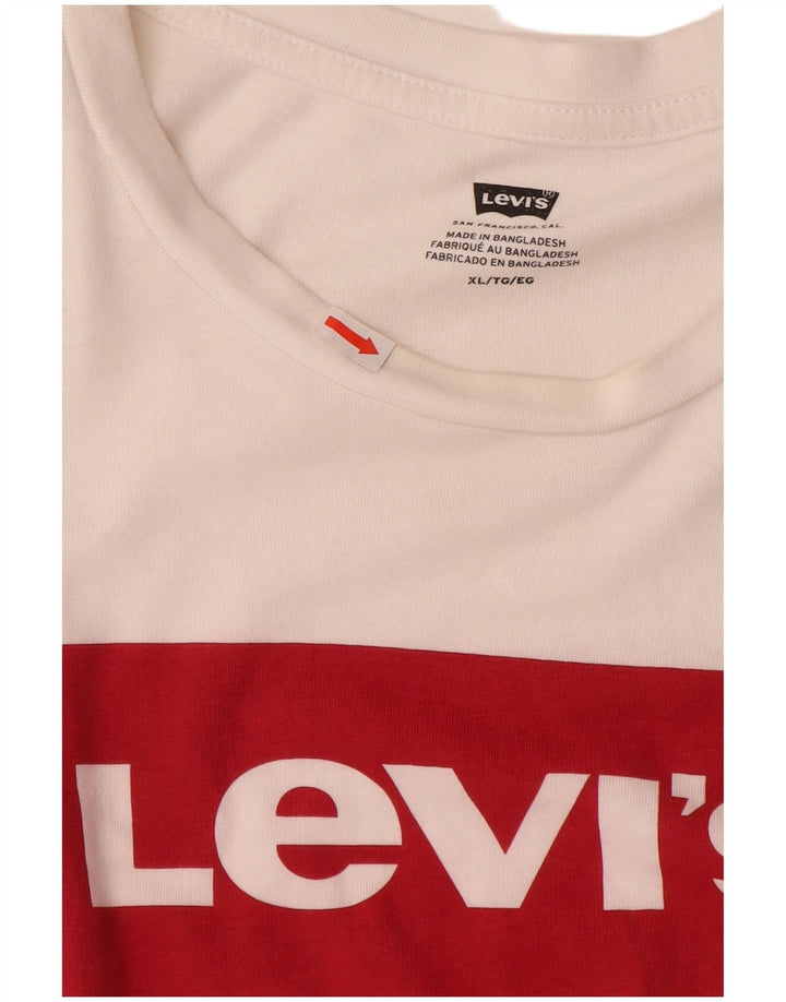 Ανδρικό γραφικό T-Shirt LEVI'S Top XL Λευκό βαμβακερό