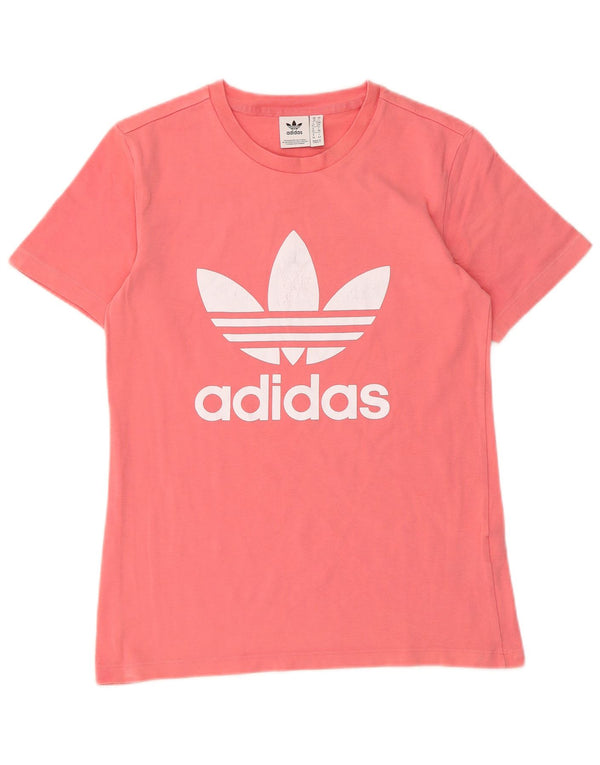 Γυναικείο γραφικό T-Shirt Adidas Top UK 10 Small Pink Βαμβακερό