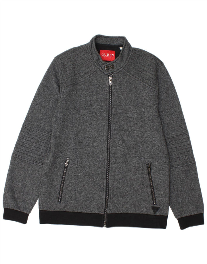 Guess Mens Bomber Jacket UK 34 XS Grey Colourblock Cotton