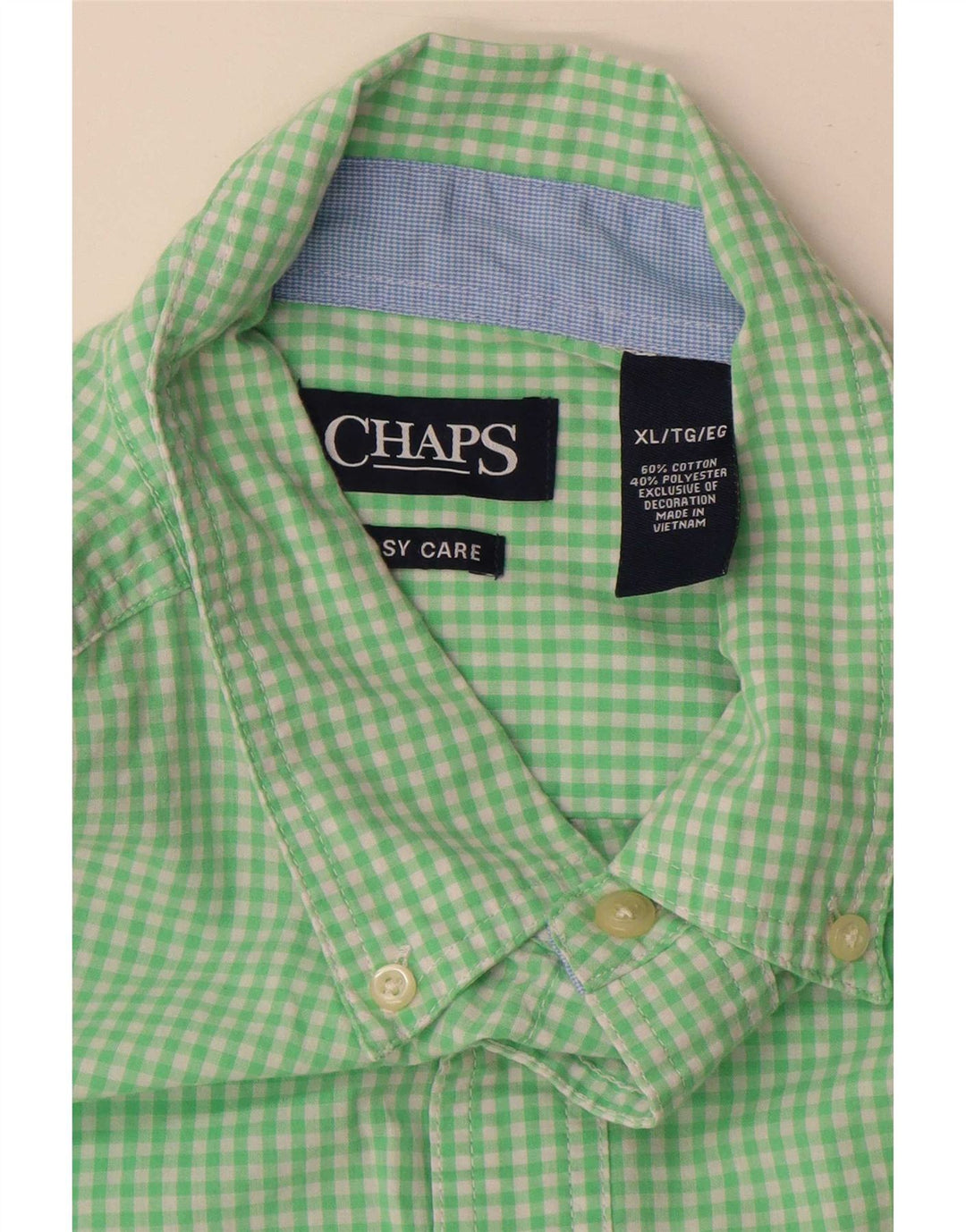 Chaps Ανδρικό πουκάμισο Easy Care XL Πράσινο βαμβακερό Gingham