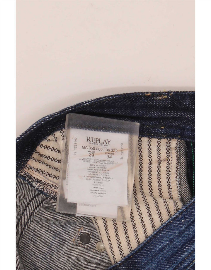 Replay Ανδρικό Rob Straight Jeans W29 L30 Blue Cotton