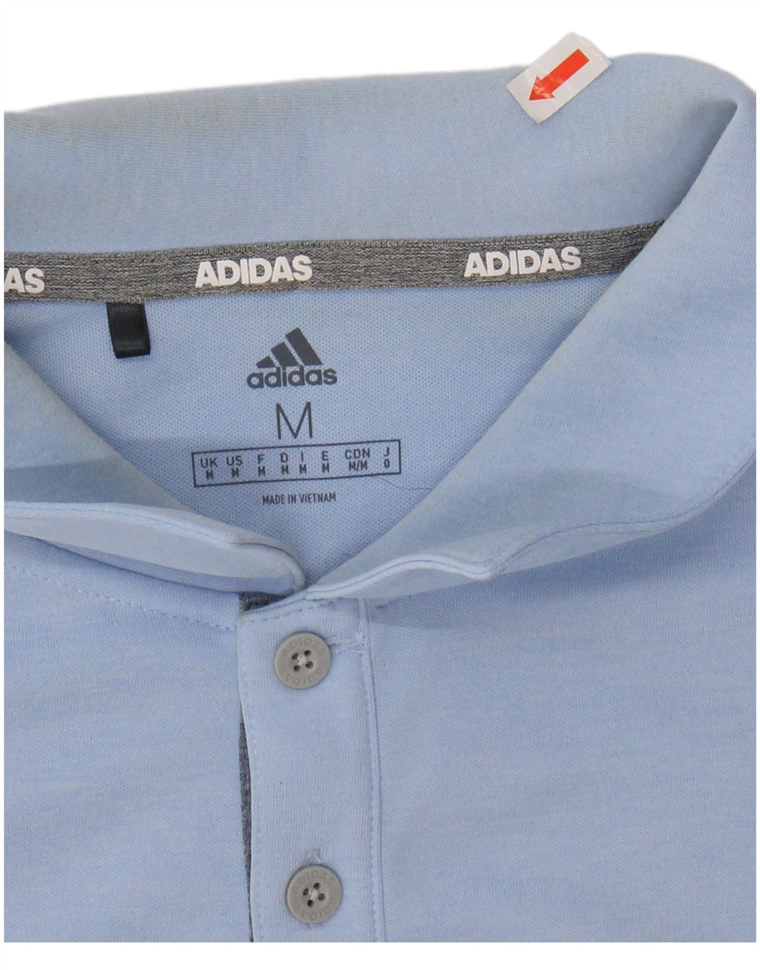 ADIDAS Mens Polo Shirt Medium Blue Colourblock Polyester