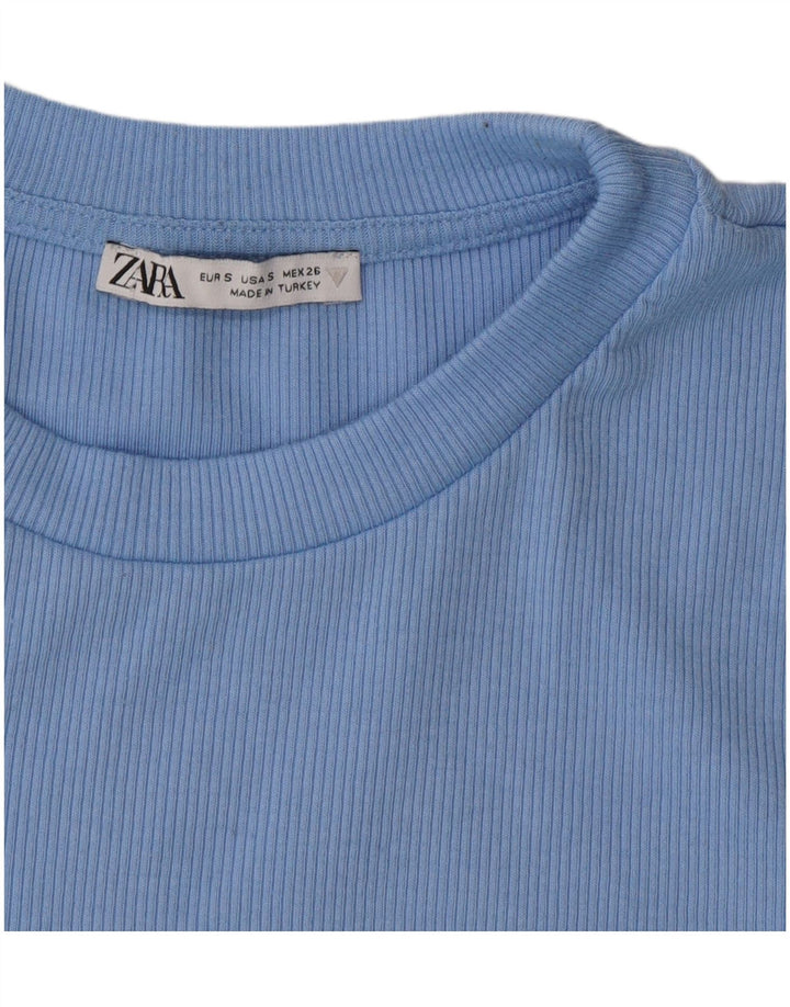 Zara Γυναικείο T-Shirt Top UK 10 Small Blue