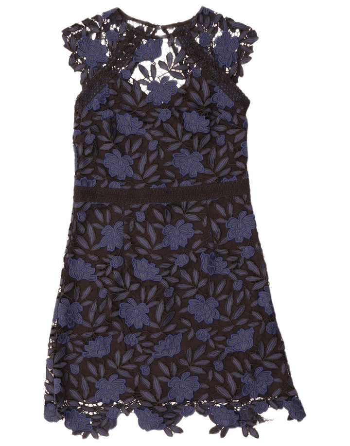 Lipsy Γυναικείο φόρεμα A-Line UK 14 Medium Navy Blue Floral Polyester