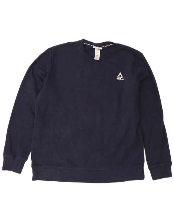 Ανδρικό φούτερ Reebok Jumper Large Navy Blue από βαμβάκι