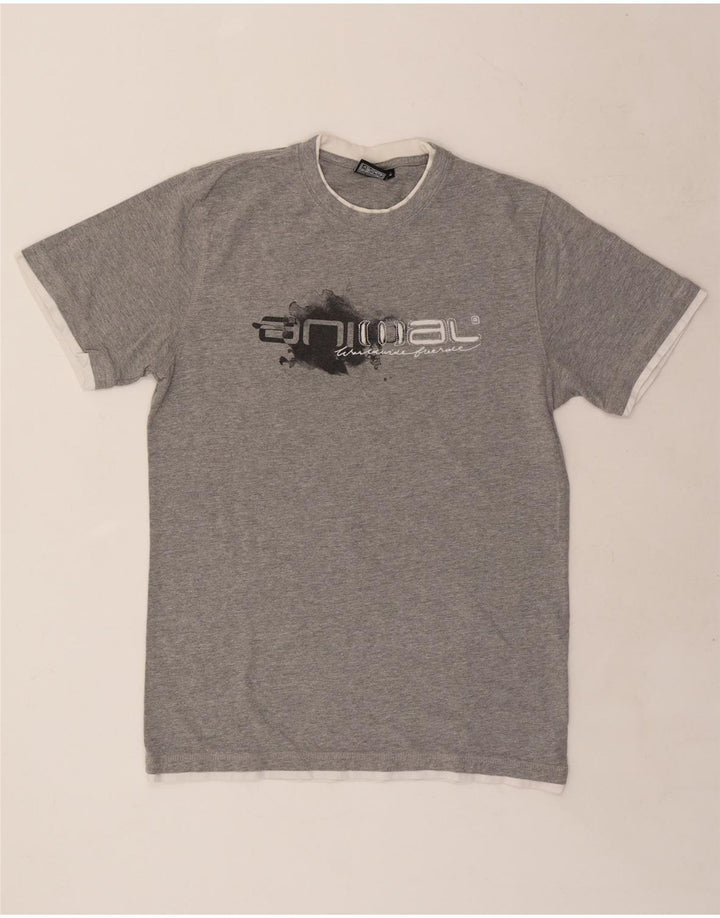 Ανδρικό γραφικό μπλουζάκι ANIMAL Τοπ μεσαίο γκρι βαμβακερό