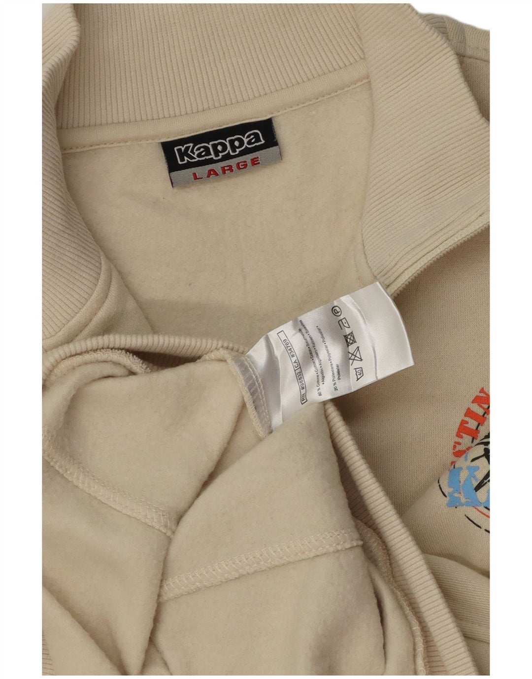 Ανδρική φόρμα γραφική Kappa Top Jacket Large Off White Βαμβακερή