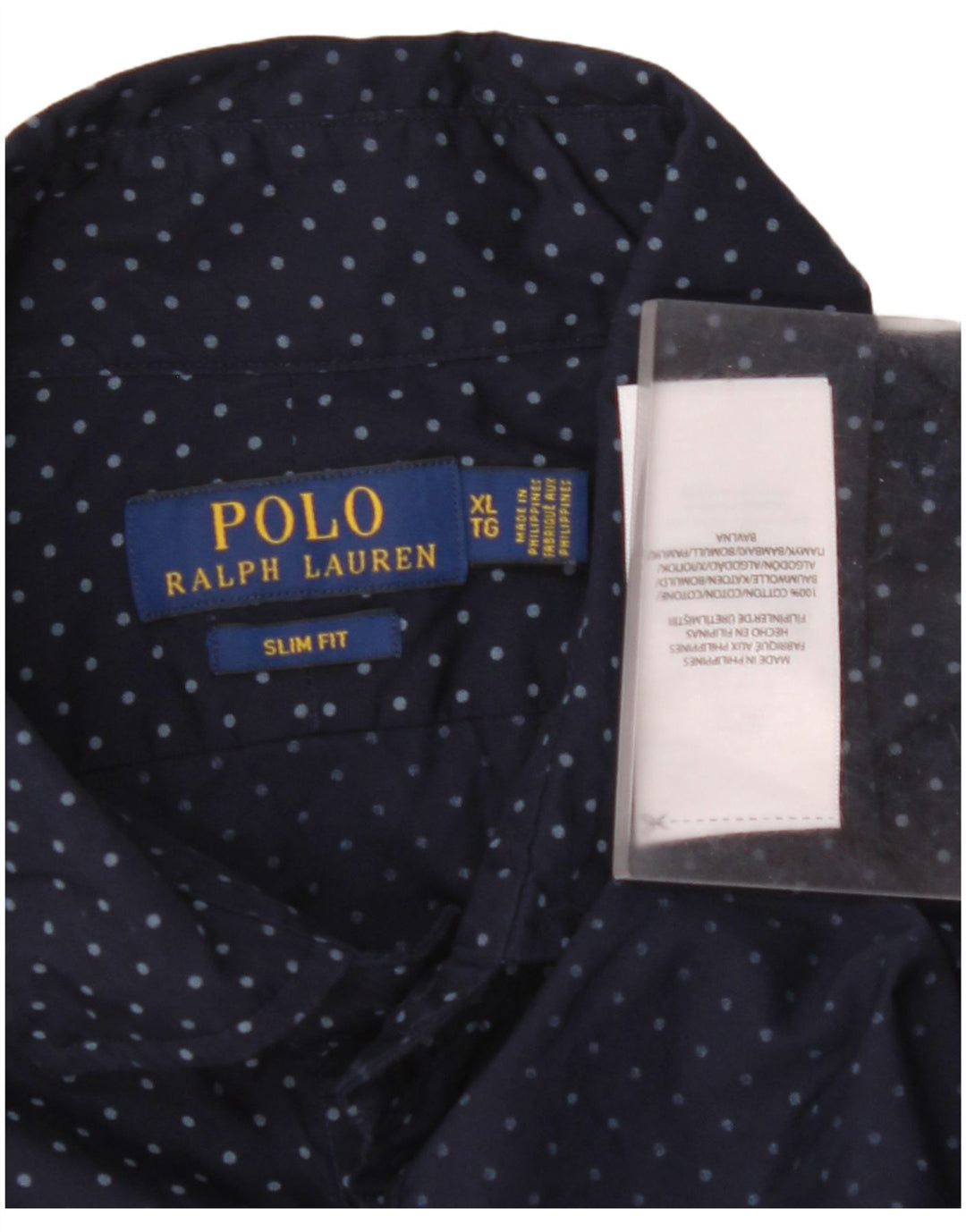 POLO RALPH LAUREN Ανδρικό πουκάμισο με λεπτή εφαρμογή XL Βαμβακερό μπλε ναυτικό