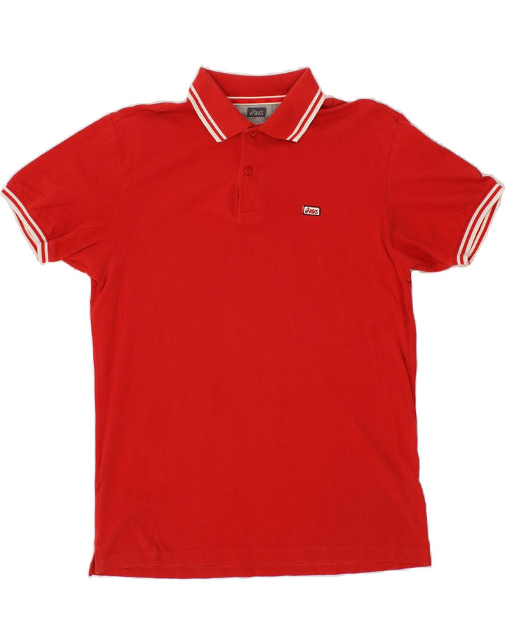 ASICS Mens Polo Shirt Large Red Cotton Vintage Asics and Second-Hand Asics from Messina Hembry 