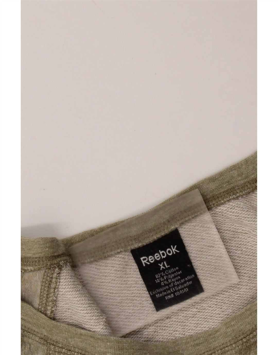 Reebok γυναικεία φούτερ υπερμεγέθη Jumper UK 18 XL Χακί από βαμβάκι