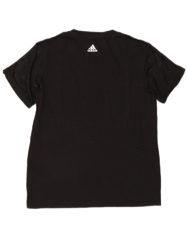 Adidas Womens T-Shirt Top UK 8/10 Small Black Polyester