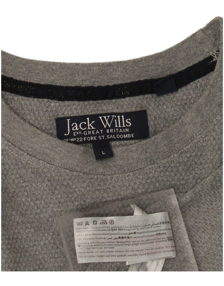 Ανδρικό μπλουζάκι JACK WILLS Μπλουζάκι μεγάλο γκρι βαμβακερό