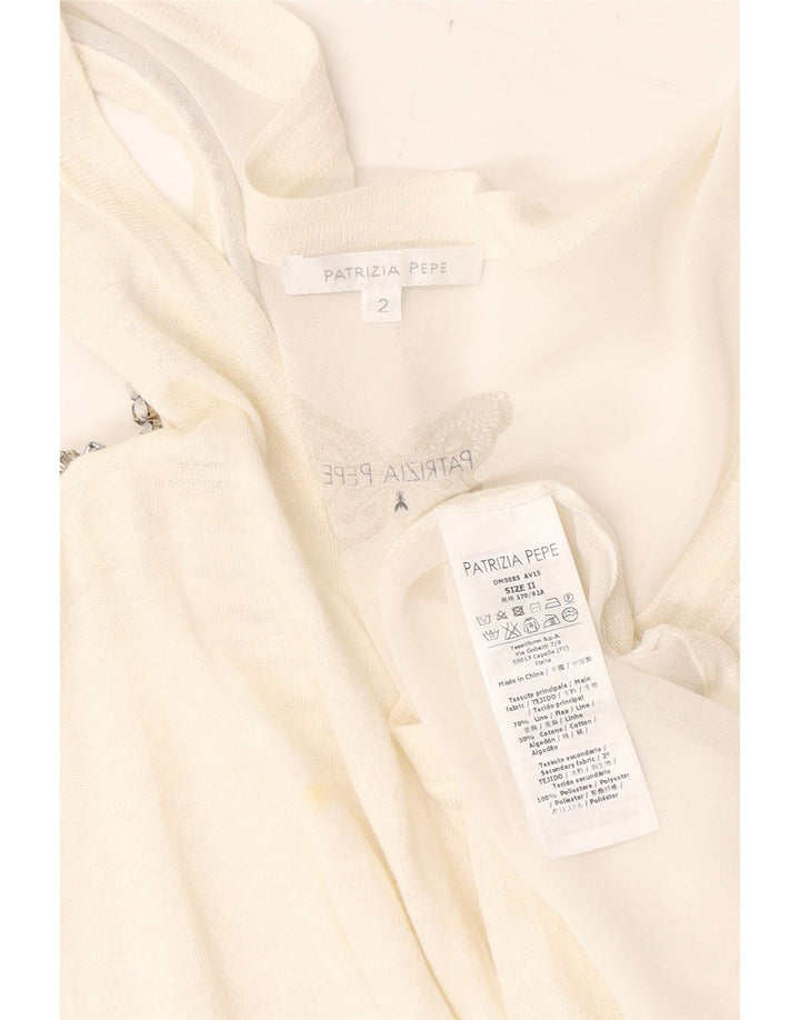 Patrizia Pepe Γυναικείο Oversized Off Shoulder Top US 2 XS White Flax