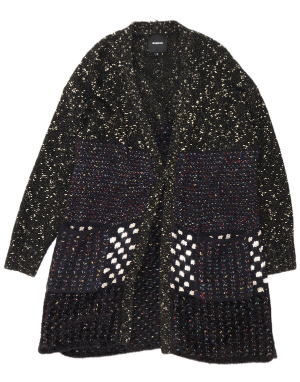 Desigual Γυναικείο πουλόβερ Longline Cardigan UK 14 Medium Black Flecked