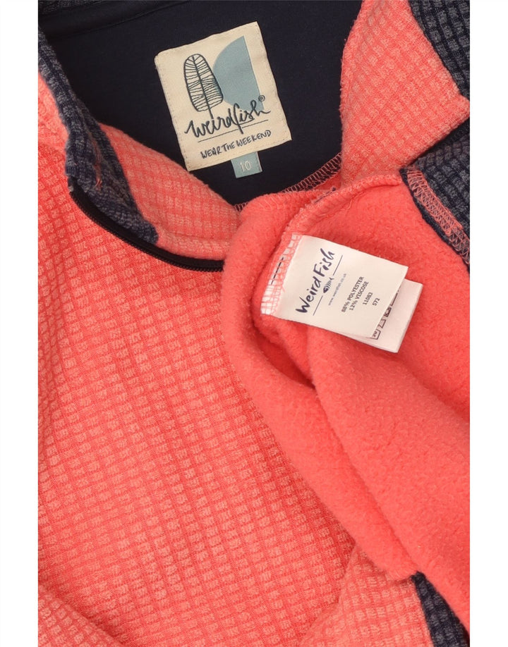 WEIRD FISH Γυναικείο υπερμεγέθη φερμουάρ Fleece Jumper UK 10 Small Orange