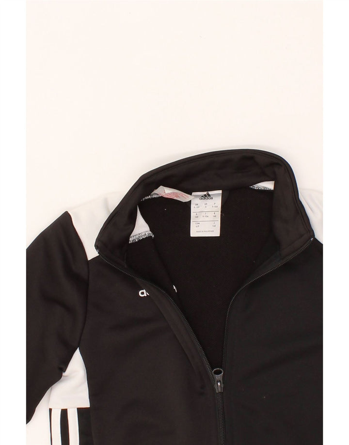 ADIDAS Boys Tracksuit Top Jacket 9-10 Years  Black Colourblock Polyester Vintage Adidas and Second-Hand Adidas from Messina Hembry 