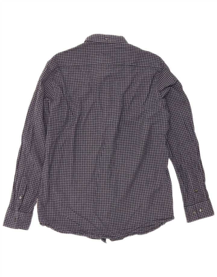 Ανδρικό πουκάμισο French Connection XL Navy Blue Gingham Cotton