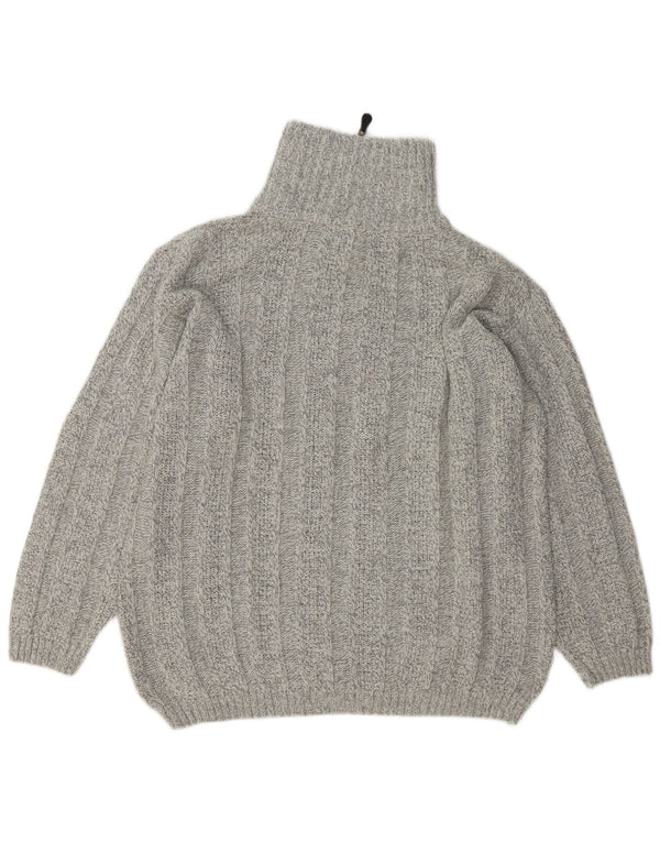 Ανδρικό πουλόβερ με φερμουάρ VINTAGE XL Γκρι μαλλί