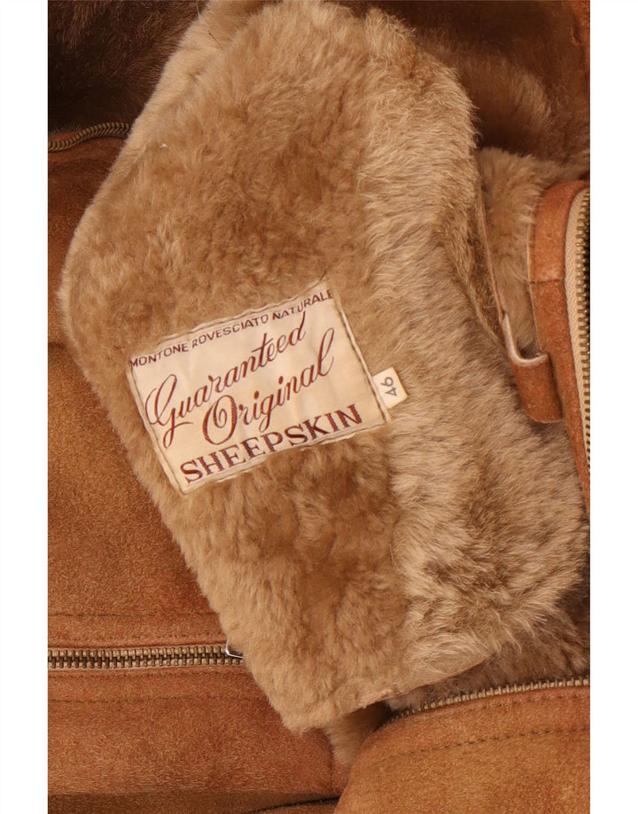 Vintage Γυναικείο Shearling Jacket IT 46 Large Brown Sheepskin