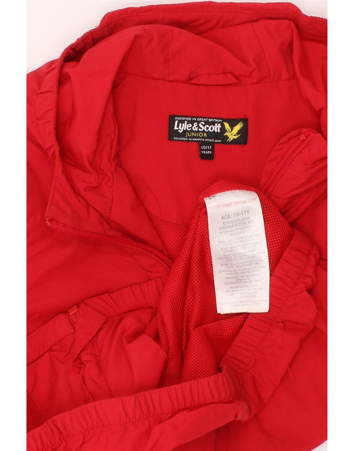 Lyle & Scott Boys Hooded Rain Jacket 10-11 Years Red Polyester
