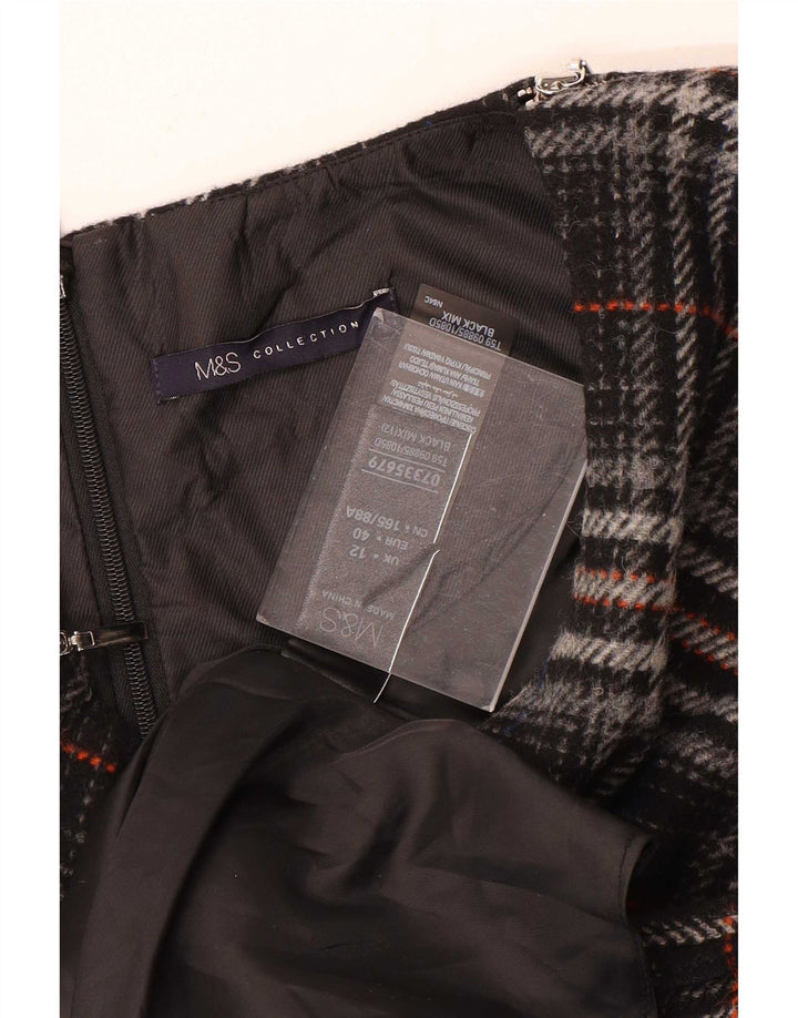 Marks & Spencer Γυναικείο Αμάνικο Φόρεμα Shift UK 12 Μεσαίο μαύρο καρό