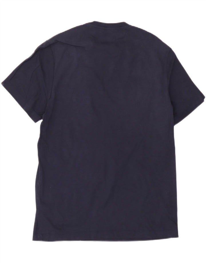 Ανδρικό T-Shirt Massimo Dutti Τοπ μεσαίου μπλε βαμβακερό