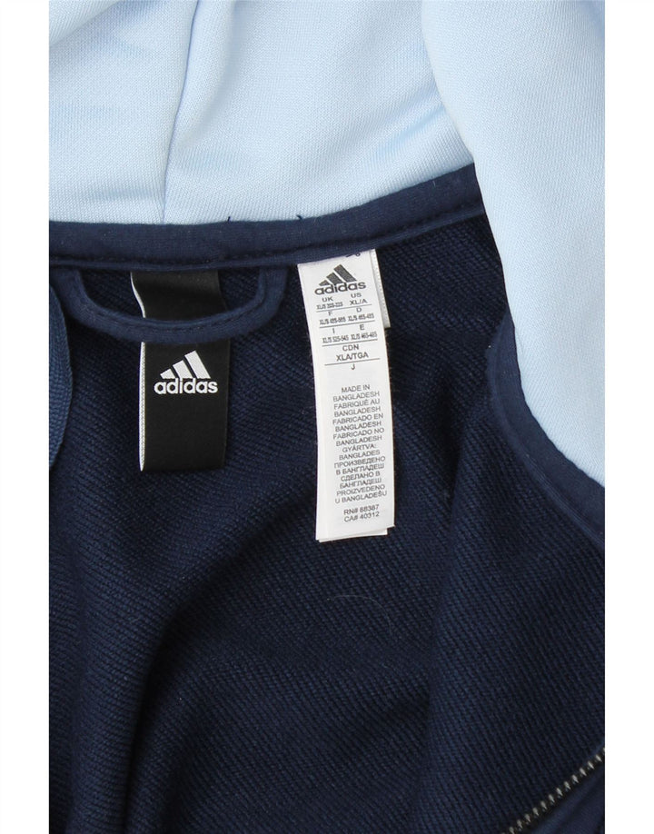 Γυναικείο πουλόβερ με κουκούλα ADIDAS UK 20/22 XL Navy Blue Colorblock