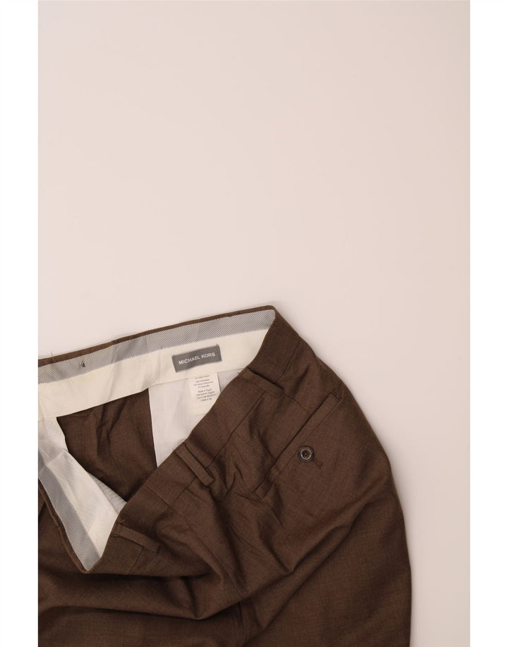 MICHAEL KORS Mens Slim Suit Trousers W38 L32 Brown Polyester Vintage Michael Kors and Second-Hand Michael Kors from Messina Hembry 