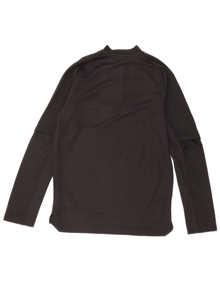 ADIDAS Boys Aeroready Zip Neck Pullover Tracksuit Top 11-12 Years Black
