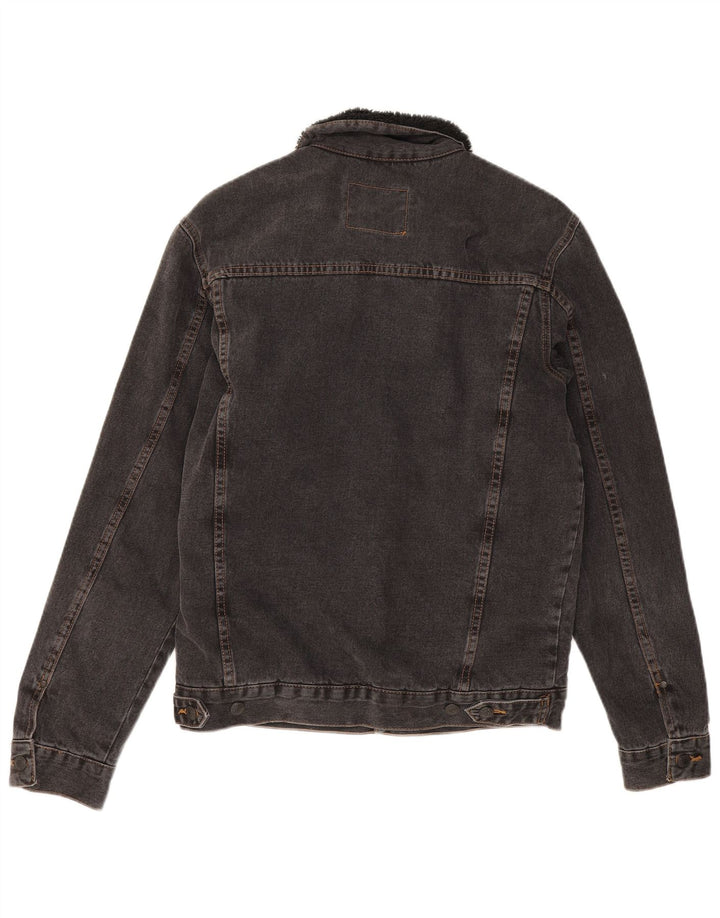 Zara Mens Sherpa Τζιν μπουφάν UK 38 Medium Grey