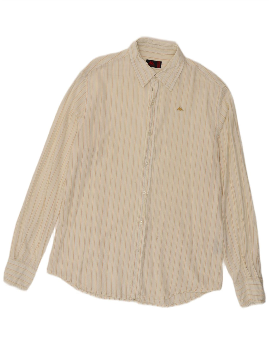 Ανδρικό πουκάμισο Kappa XL Off White Βαμβακερό με ρίγες